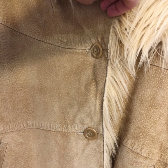 Marvin Richards Vintage Suede Faux Fur Boho Coat - Picture 3 of 7